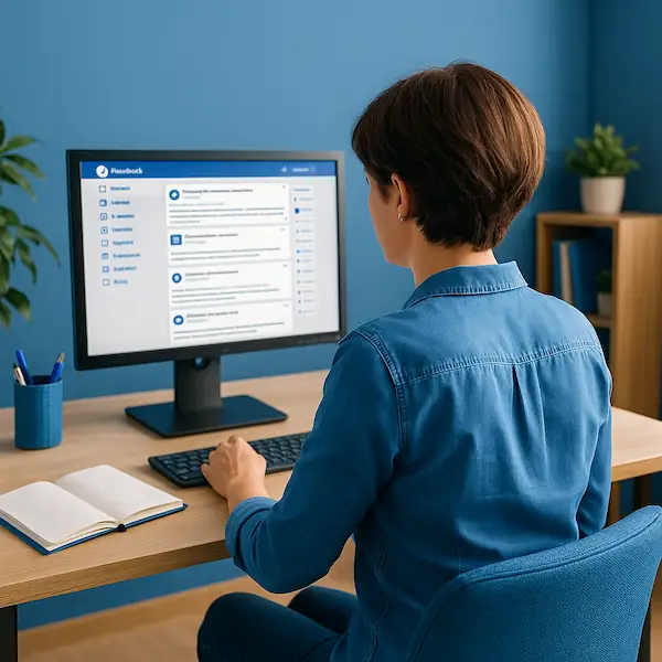 Actualités assistante administrative — femme consultant ses réseaux sociaux au bureau